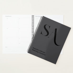 Eleganter Minimalistischer Monogramm-Planer - Pers Planer