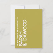 Eleganter Minimalistischer muslimischer Brass Whit RSVP Karte (Rückseite)