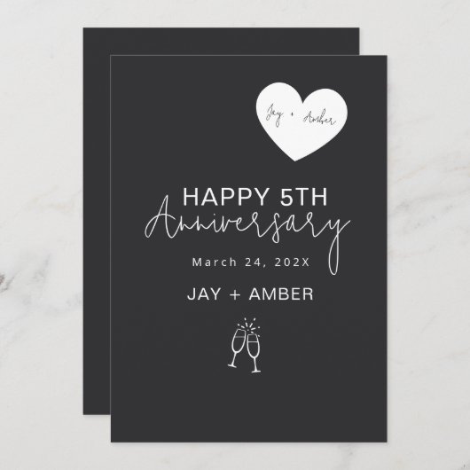 Eleganter minimalistischer Naivstil Einladung (Vorne/Hinten)