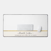Eleganter minimalistischer Name aus Weiß und Gold Schreibtischunterlage (Tastatur & Maus)