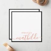 Eleganter Minimalistischer Name des Korallenschrei Mitteilungskarte (Vorderseite/Rückseite Beispiel)