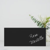 Eleganter Minimalistischer Name in Schwarz und Wei (Stehend Vorderseite)