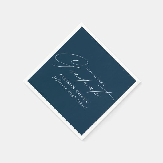 Eleganter Minimalistischer Navy-Abschluss Serviette (Ecke)