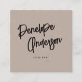 Eleganter Minimalistischer neutraler QR Code Boho  Quadratische Visitenkarte (Vorderseite)