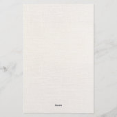 Eleganter Minimalistischer Personalisierter Linen Briefpapier (Rückseite)