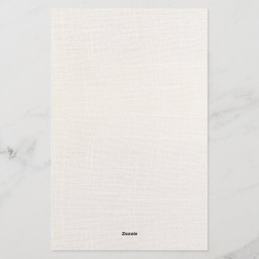 Eleganter Minimalistischer Personalisierter Linen Briefpapier (Rückseite)
