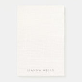 Eleganter Minimalistischer Personalisierter Linen  Post-it Klebezettel (Vorderseite)
