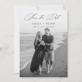 Eleganter Minimalistischer QR-Code 2 Foto Save the Einladung (Vorderseite)