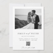 Eleganter Minimalistischer QR-Code 2 Foto Save the Einladung (Rückseite)