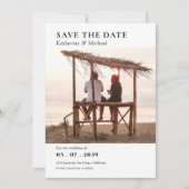 Eleganter Minimalistischer QR-Code eines Fotos Save The Date (Vorderseite)