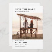 Eleganter Minimalistischer QR-Code eines Fotos Save The Date (Vorne/Hinten)