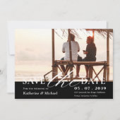 Eleganter Minimalistischer QR-Code eines Fotos Save The Date (Vorderseite)