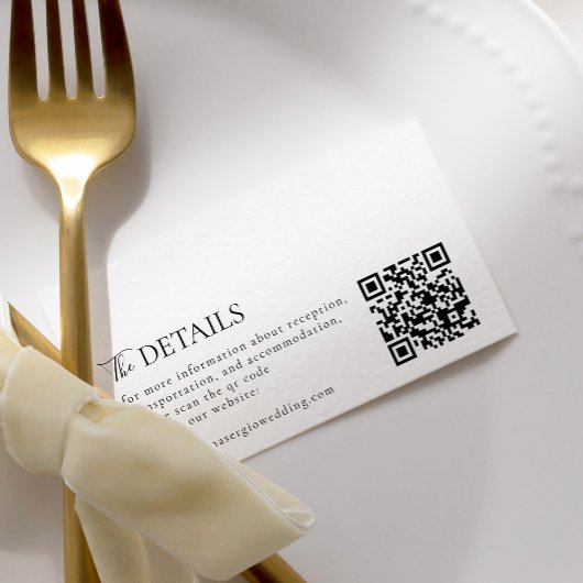 Eleganter Minimalistischer Qr Code für Hochzeiten Begleitkarte