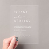 Eleganter Minimalistischer QR-Code für transparent Acryleinladungen (Insitu (Handheld))