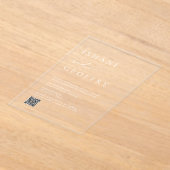 Eleganter Minimalistischer QR-Code für transparent Acryleinladungen (Ablage )