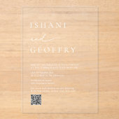 Eleganter Minimalistischer QR-Code für transparent Acryleinladungen (Vorderseite)