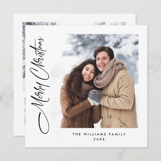 Eleganter Minimalistischer QR-Code für Weihnachten (Vorne/Hinten)