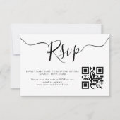 Eleganter Minimalistischer QR-Code Hochzeit RSVP Karte (Vorderseite)