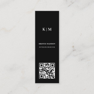 Eleganter Minimalistischer Qr-Code - Innenarchitek Mini Visitenkarte