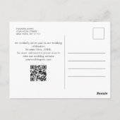 Eleganter Minimalistischer QR-Code Save the Date f Postkarte (Rückseite)