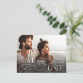 Eleganter Minimalistischer QR-Code Save the Date f Postkarte (Stehend Vorderseite)