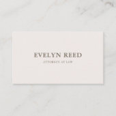 Eleganter Minimalistischer QR-Code weich beige Visitenkarte (Vorderseite)