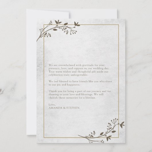 Eleganter Minimalistischer Rahmen Flat Danke Karte (Rückseite)