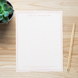 Eleganter minimalistischer rosa Doppelrand Briefbogen