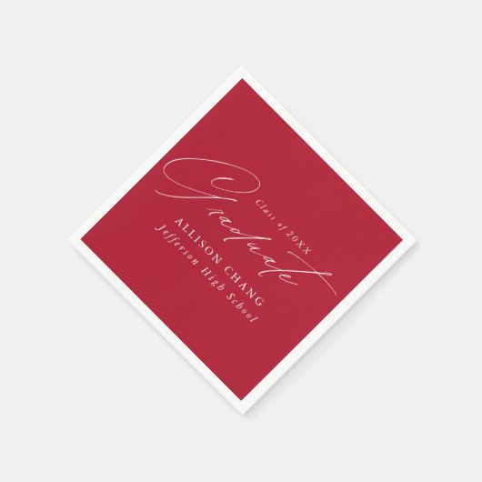 Eleganter Minimalistischer Rot-Weiß-Abschluss Serviette (Ecke)