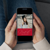 Eleganter Minimalistischer Roter Foto Abschluss Ankündigung