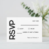 Eleganter Minimalistischer RSVP (Stehend Vorderseite)