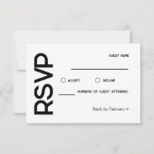 Eleganter Minimalistischer RSVP Karte (Vorderseite)
