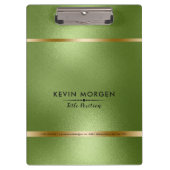 Eleganter, minimalistischer Schimmerhin mit grünem Klemmbrett (Vorderseite)