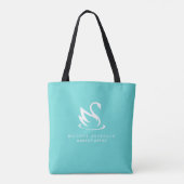 Eleganter Minimalistischer Schwan auf Robin Egg Bl Tasche (Rückseite)