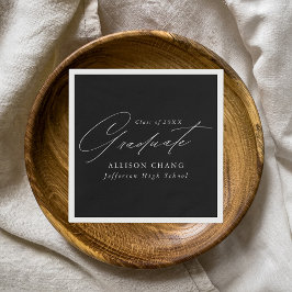 Eleganter Minimalistischer Schwarz-Weiß-Abschluss Serviette