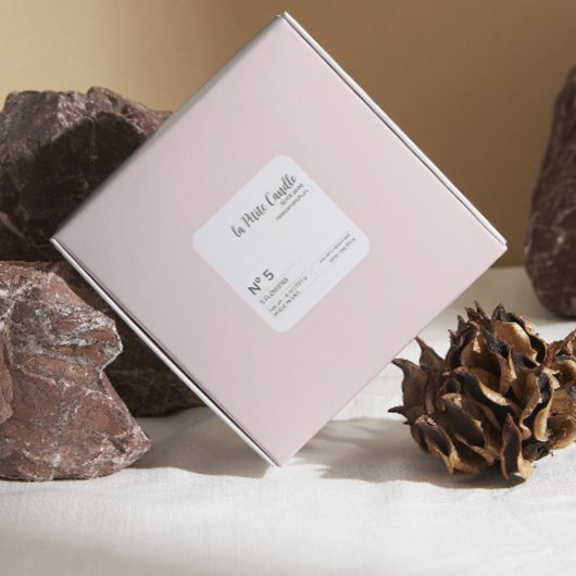 Eleganter Minimalistischer Schwarz-Weiß-Aufkleber Quadratischer Aufkleber