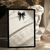 Eleganter Minimalistischer Schwarz-Weiß-Bow Mitteilungskarte
