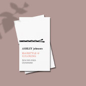 Eleganter Minimalistischer Schwarz-weißer Friseur Visitenkarte