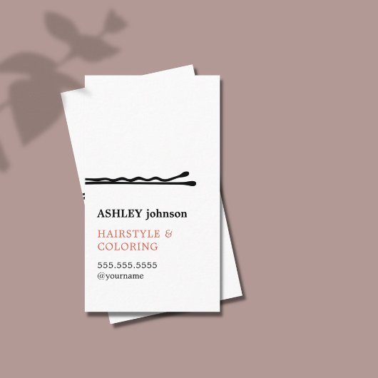 Eleganter Minimalistischer Schwarz-weißer Friseur Visitenkarte
