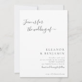 Eleganter Minimalistischer Schwarz-weißer Script-W Einladung (Vorderseite)