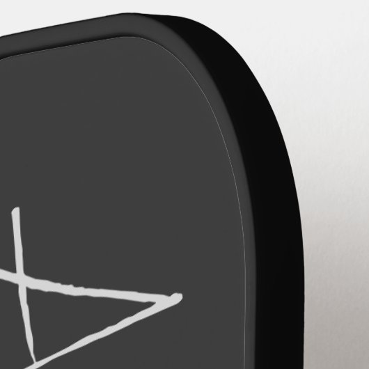 Eleganter Minimalistischer Schwarz-weißer Skriptna Pickleball Schläger (Linke Seite)