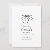 Eleganter minimalistischer Schwarzbogen-Geburtstag Einladung (Vorderseite)