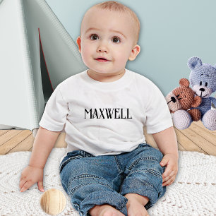 Eleganter minimalistischer schwarzer Familienname Baby T-shirt