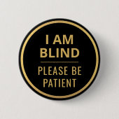 Eleganter minimalistischer schwarzer Goldtext Ich Button (Vorderseite)