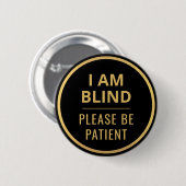 Eleganter minimalistischer schwarzer Goldtext Ich Button (Vorne & Hinten)
