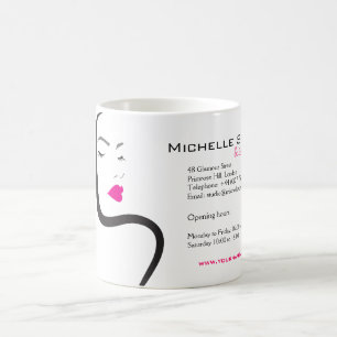 Eleganter minimalistischer schwarzer rosa Friseurs Kaffeetasse