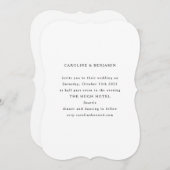 Eleganter, Minimalistischer Schwarzer Text Einladung (Vorne/Hinten)