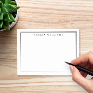 Eleganter minimalistischer schwarzer und weißer Zw Post-it Klebezettel