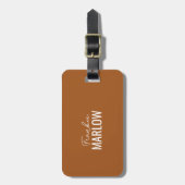 Eleganter Minimalistischer Skriptname Custom Terra Gepäckanhänger (Vorderseite vertikal)