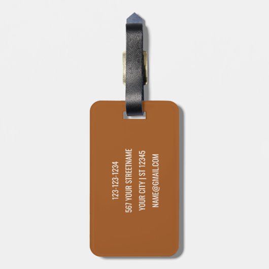 Eleganter Minimalistischer Skriptname Custom Terra Gepäckanhänger (Rückseite vertikal)